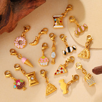 Pendentif mignon en forme de cookie, de beignet ou de dessert |   Breloques en acier inoxydable pour bijoux DIY, idéales pour bracelets et colliers, vente en gros