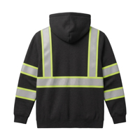 Sweat-shirt de travail réfléchissant haute visibilité ZUJA 3 couleurs conforme à la norme ANSI, en polaire polyester 280 g/m², fermeture éclair intégrale, bicolore, tailles S-3XL