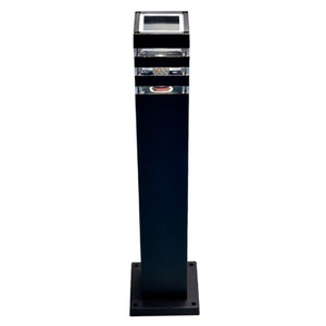 Lámpara de jardín LED negra resistente al agua IP65, iluminación Exterior resistente a la intemperie duradera para Patio al aire libre, luces de pilar de vidrio blanco cálido - Product Image 1