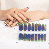 Vente en gros de bandes adhésives pour ongles en plastique 2D françaises, imperméables, pour la décoration des ongles, avec paillettes