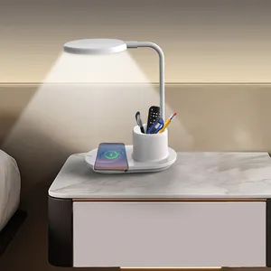 Amazon superventas 2023 lámpara de mesa LED con cargador inalámbrico con Interruptor táctil para iPhone 14 DE CARGA RÁPIDA