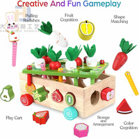 Jouet éducatif Montessori multifonctionnel en bois pour vergers Récolte de carottes Jeu de puzzle pour enfants Cadeau pour tout-petits