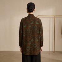 Manteaux en soie Gambiered 100% soie de mûrier, style décontracté, col montant, avec boutons, exquise réplique du patrimoine culturel immatériel chinois