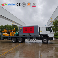 Machine de forage de puits d'eau montée sur camion, entièrement hydraulique, capacité de forage de 350 m, pour forage dans la boue et à l'air, modèle PLE280