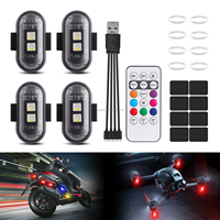 Lampe d'avertissement d'urgence LED sans fil RGB TGZ avec télécommande, étanche IP65, anti-collision, 2 SMD, pour moto et avion