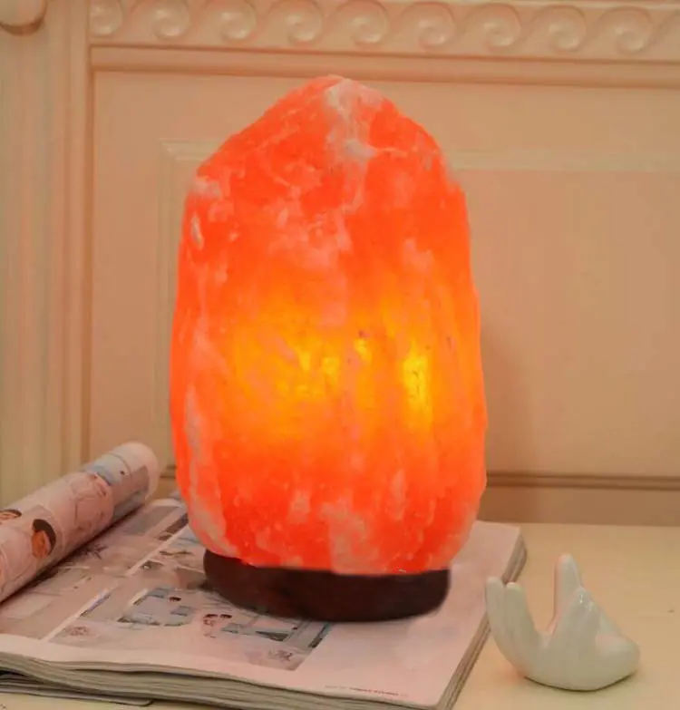 Lámpara de noche de sal de cristal decorativa para el hogar de forma Natural pura del Himalaya