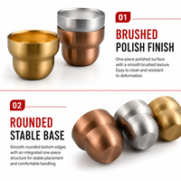 Gobelet en acier inoxydable pour thé, café, vin, tasse empilable en métal, tasse de camping, tasse de café, vaisselle de restaurant, vaisselle d'hôtel, articles de bar