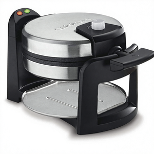 <span class=keywords><strong>Gaufrier</strong></span> belge rond <span class=keywords><strong>Cuisinart</strong></span> noir/argent, 1 pouce d'épaisseur, acier inoxydable, manuel, 1000W, WAF-F30NAS - Product Image 1