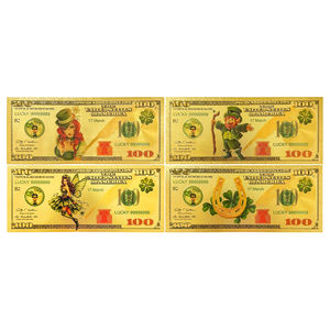 Promosi uang 100 tahan air hari St. Patrick uang kertas berlapis Foil emas 24k untuk hadiah koleksi - Product Image 1