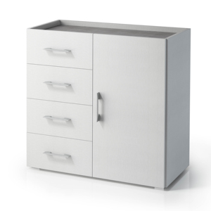 Armoire de rangement italienne moderne, placard de chambre à coucher, armoire en bois, armoires de rangement avec tiroirs et porte - Product Image 1