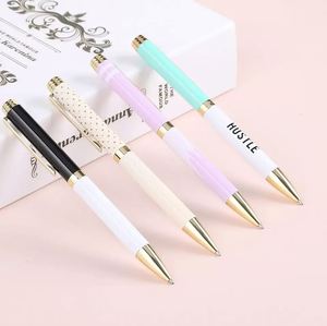 Cute Inspirational Quote <b>Ballpoint</b> <b>Pen</b>, Decorative Patterned <b>Pen</b> with Gold Trim for Girls, Students & Gifts - Product Image 4