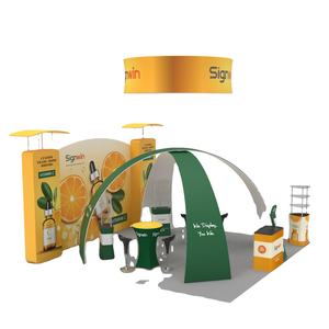 Di alta qualità a forma curva in alluminio 100% poliestere Full Color pubblicità pavimento in piedi esposizione - Product Image 3