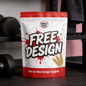 Bolsa de Embalaje Personalizada de Grado Alimenticio con Cierre Reutilizable, de Aluminio, con Cierre de Cremallera, de Alta Barrera, para Proteínas en Polvo y Suplementos de Hongos - Product Image 1