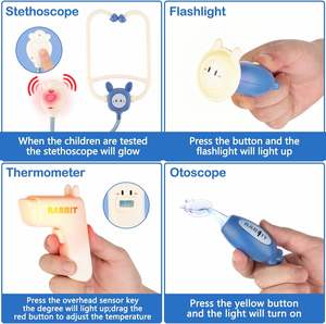 Boîte de rangement pour enfants, <span class=keywords><strong>jouet</strong></span> médical, jeu de rôle, médecin, <span class=keywords><strong>dentiste</strong></span>, vétérinaire, ensemble d'outils, stéthoscope, jouets, ensemble de jeu de médecin - Product Image 3