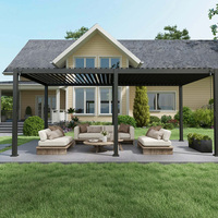 Kit de pergola motorisée, toit à lamelles en aluminium, pavillon de jardin extérieur imperméable
