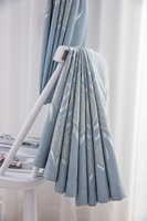 Rouleau de tissu occultant de luxe à œillets, ignifuge, moderne, en jacquard 100 % polyester, motif feuilles séchées, personnalisé