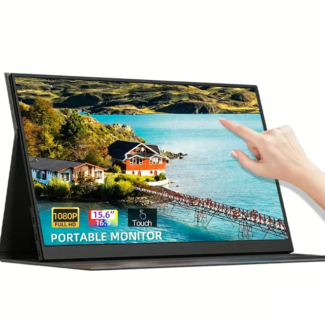 Eimio 15.6" FHD 1080P IPS LED Touch Screen 60Hz Laptop Screen Extender Type-C Plug Play Dual Speakers Type-C Portable Monitor