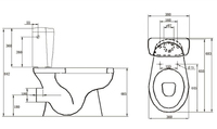 Fohome Handicapés Wc Homecare P Trap Double Chasse Confort Hauteur Ensembles de Sanitaires Toilettes pour Handicapés