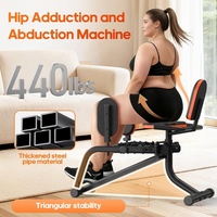 Machine d'abduction de la hanche Wellshow Sport, machine à fessiers à 6 niveaux, appareil de musculation des fessiers avec rembourrage en peluche, équipement d'entraînement des cuisses pour la salle de sport à domicile