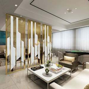 JINYIFAN ANN022 Écran personnalisé multifonctionnel durable au design moderne, thème artistique de luxe, pour hôtel de type boutique, en acier inoxydable plaqué or - Product Image 4