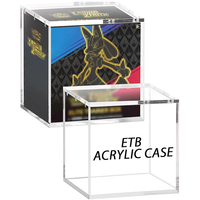 Boîte de présentation en acrylique avec couvercle magnétique pour booster box ETB, boîte de rangement transparente pour cartes à collectionner, anti-poussière, pour collectionneur