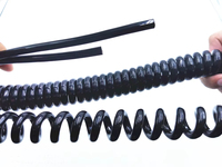 Cable Espiral de TPU y PVC de 4 Núcleos, Cable de Alimentación Retráctil de Cobre 24AWG, IP65, para Uso Industrial, Automatización, Robótica y Calefacción