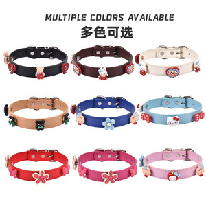 ปลอกคอสุนัขลายการ์ตูน หลายสี PU ปรับได้สำหรับสุนัขขนาดกลางขนาดเล็ก - Product Image 1