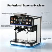 Cafetera 3 en 1 para el Hogar, Pantalla Táctil Inteligente y Luz Dinámica, Cafetera Espresso Totalmente Automática de 20 Bares con Molinillo
