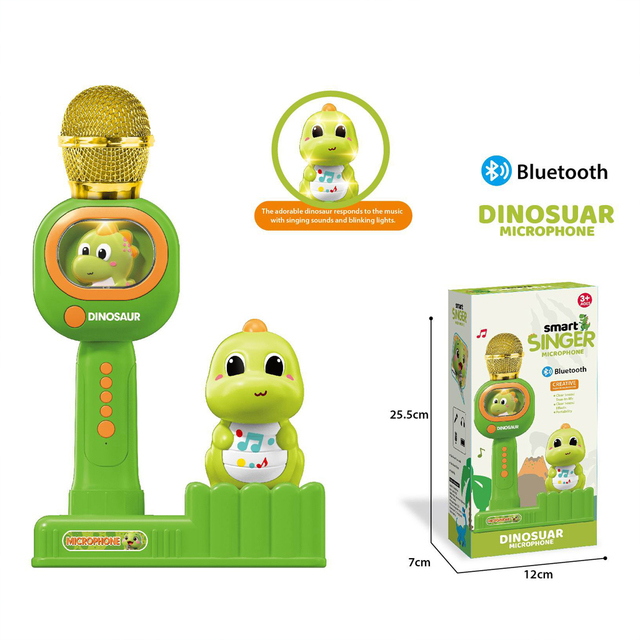 LK Toys Wholesale Electric Karaoke Microphones 4-Color Kids Battery Operated Cartoon Toy Educational Plastic Electronic Toy
