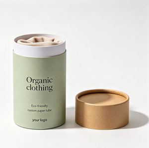 Boîte Cadeau Luxe Personnalisée Écologique en Carton pour Sous-vêtements, Tube Cylindrique en Carton pour T-shirt avec Fenêtre - Product Image 3