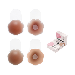 INVISFEEL Copricapezzoli Ultra-Sottili da 6,5 cm <span class=keywords><strong>per</strong></span> Donne, Adesivi in Silicone Delicati sulla Pelle, Reggiseno Push-Up Autoadesivo - Product Image 1