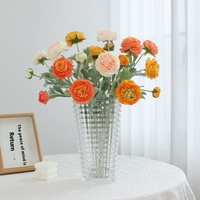 Bouquet de pivoines artificielles personnalisées à 3 têtes, réalistes et durables pour la décoration de la remise des diplômes, du Nouvel An et de la Saint-Valentin