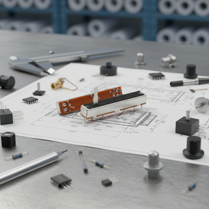 Potenciómetro deslizante lineal de 10K Ohmios y 45mm de recorrido con posicionamiento central, simple/doble, <span class=keywords><strong>para</strong></span> mezclador de sonido de juguete - Product Image 4