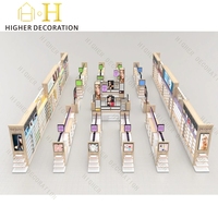 Maßgefertigte LED-beleuchtete Hautpflege-Vitrine für den Einzelhandel, Innendesign aus Holz-Kosmetikvitrinen für Beauty-Stores