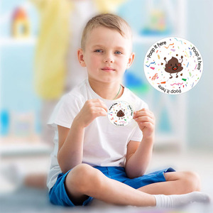 Bonitas pegatinas de caca, pegatinas solubles para decoraciones de fiesta de caca, pegatinas de caca para orinal, etiqueta de entrenamiento, regalos para niños - Product Image 5