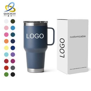Stainless Steel Tumbler 30oz With Handle <b>Insulated</b> Travel <b>Mug</b> For Home Office Use - Product Image 5