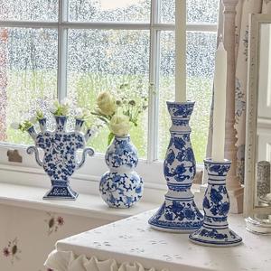 Vase en céramique bleu et blanc de <span class=keywords><strong>Delft</strong></span> avec tulipe et ange - Product Image 4