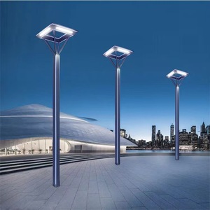 โคมไฟกลางแจ้งในสวนโคมไฟส่องสว่างในชนบทกันน้ำโคมไฟถนนพลังงานแสงอาทิตย์ LED อลูมิเนียมกำลังสูงสว่างมากทรงสี่เหลี่ยมสีขาวใหม่ - Product Image 1