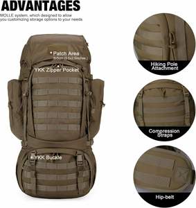 กระเป๋าเป้สะพายหลังแบบมีโครงในตัว รุ่น Factory 36-56L พร้อมผ้าคลุมกันฝน ทำจากโพลีเอสเตอร์ แฟชั่น กันน้ำ เหมาะสำหรับเดินป่า ตั้งแคมป์ และล่าสัตว์ - Product Image 3