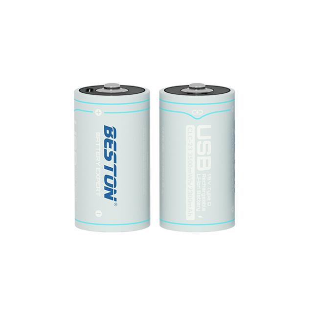 BESTON 2023 New Arrival 1.5V 3500mWh C Size USB Li-ion Rechargeable Battery with Type C Port for Torch 2A Battery with Indicator