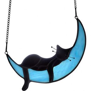 Atrapasol de acrílico con forma de luna, personalizado en memoria de tu perro, regalo de condolencia por la pérdida de un mascota, adorno arcoíris para madres de gatos que duermen por la pérdida de su mascota. - Product Image 4