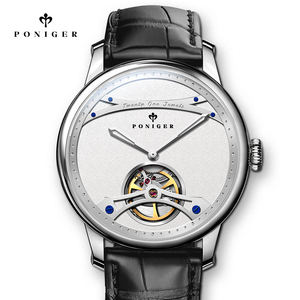 Montre mécanique de luxe pour homme Poniger P8.19 Seagull, 42 mm, cristal <span class=keywords><strong>saphir</strong></span>, étanche, bracelet en acier inoxydable et <span class=keywords><strong>cuir</strong></span> - Product Image 3