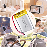 Baterai Lithium Polymer 3.7V 123040 1400mAh Dapat Diisi Ulang dengan Kabel PCM untuk Monitor Bayi Video Monitor Bayi