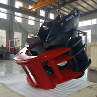 Cisaille forestière hydraulique avec roulement pour excavatrice et mini-chargeuse, dotée d'une rotation à 360°