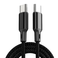Câble de charge rapide pour iPhone 16/15, câble de données tressé en nylon, PD 60W, double type C, téléphone, tablette, 1M/2M, câble USB C