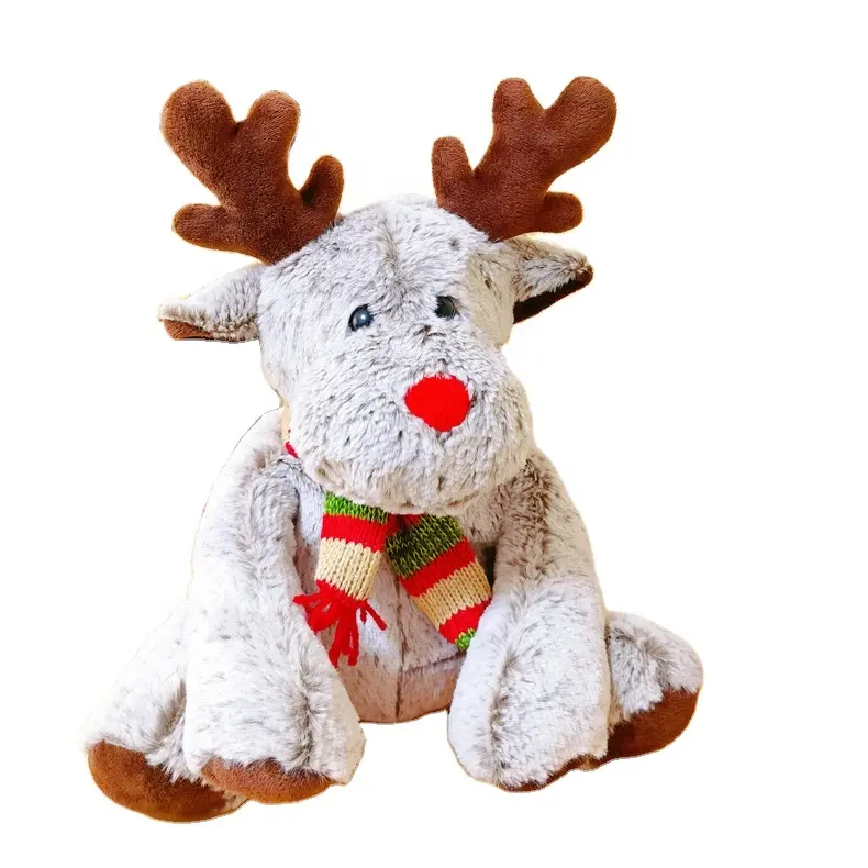 Gefütterte Tiere Elch Plüsch-Spielzeug Weihnachtspuppe Elch mit der Glocke Mode Weihnachtsgeschenk individuelles OEM-Kinder-Plüsch Rentier Hirsch Weiches Spielzeug