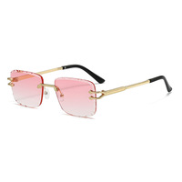 Lunettes de soleil classiques sans monture, tendance 2025, coupe diamant, inspirées du luxe, avec protection UV400, unisexe
