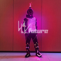 Costume de robot lumineux à LED RVB coloré pour spectacle sur scène, discothèque, défilé et performance de carnaval