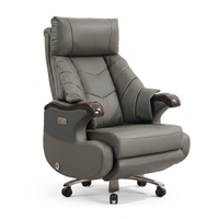 Fauteuil de massage électrique moderne USA, fauteuil de direction multifonctionnel en cuir véritable, inclinable et réglable en hauteur