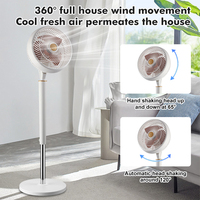 Ventilador de Pedestal Oscilante Eléctrico de 8 Pulgadas, de Plástico, con Enfriamiento por Aire, Altura Ajustable, 50W, 3 Velocidades, para Uso Doméstico y Hotelero